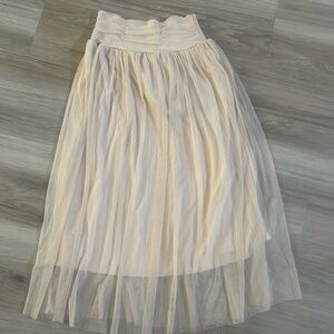 NWT Sweet Salt A-Line midi tulle Skirt Beige Size XS